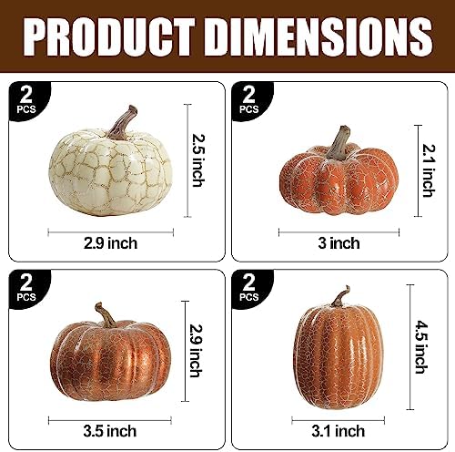 Pumpkin Decor, 8 PCS Halloween Pumpkin, alternate view 3