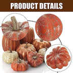 Pumpkin Decor, 8 PCS Halloween Pumpkin, alternate view 4