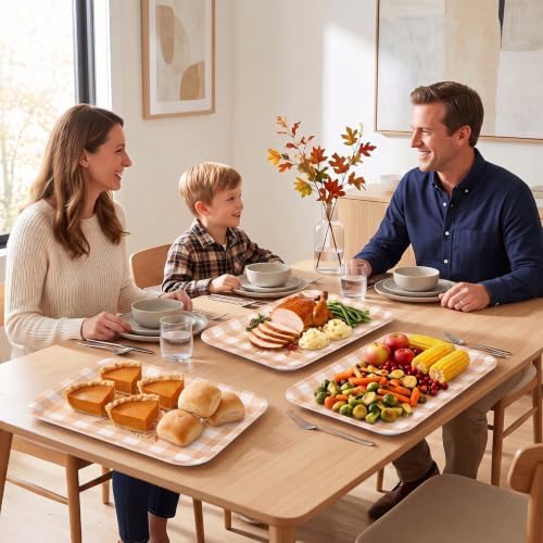 Pumpkin Fall Serving Platters Set, Serving Trays, 3Pack, 13x10Inch in Large in 3Pcs Farmhouse Fall, alternate view 6