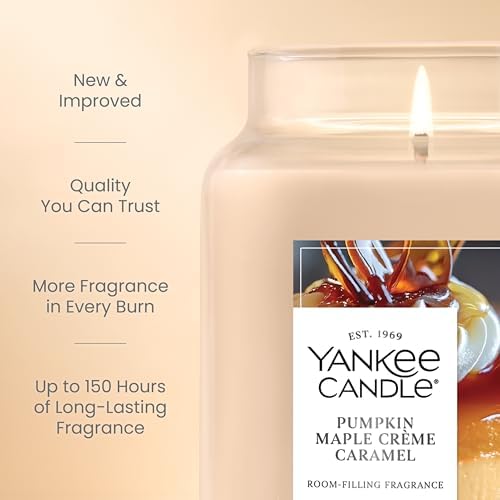Pumpkin Maple Crème Caramel Scented Candle, 22oz Large Jar, alternate view 3