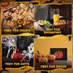 Pumpkin Serving Tray with Handles, Acrylic Platter in Mainly Black, Orange, alternate view 4