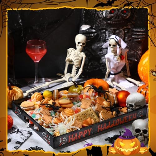 Pumpkin Serving Tray with Handles, Acrylic Platter in Mainly Black, Orange, alternate view 5