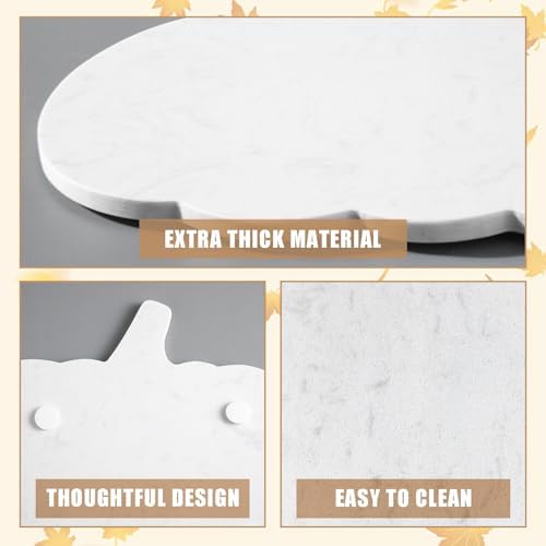 Pumpkin Shaped Marble Cutting Board, 11 x 9.8 Inch White Marble Cheese Board, Decorative Charcuterie Serving, alternate view