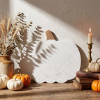 Pumpkin Shaped Marble Cutting Board, 11 x 9.8 Inch White Marble Cheese Board, Decorative Charcuterie Serving, alternate view