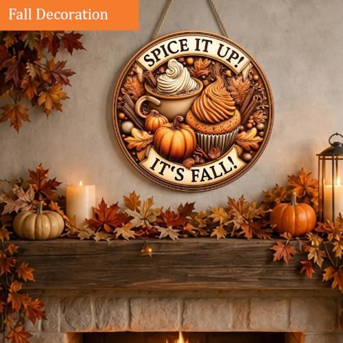 Pumpkin Spice Cafe Fall Decorations Wooden Hanging Sign, Spice it up Sign, alternate view 6