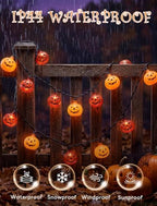 Pumpkin String Lights, 8.5FT 10 LED Plug in Yard Porch Light, alternate view 5