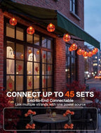 Pumpkin String Lights, 8.5ft Halloween String Light with 10 Smiling Jack-O-Lantern Pumpkin Lights for Indoor, alternate view