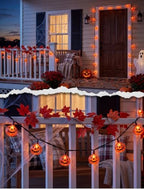Pumpkin String Lights, 8.5ft Halloween String Light with 10 Smiling Jack-O-Lantern Pumpkin Lights for Indoor, alternate view