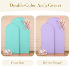 Purple and Blue Arch Cover 2 Set-7.2FT and 6FT Arch Backdrop Cover Spandex Fitted Mermaid Arch Stand Covers for, alternate