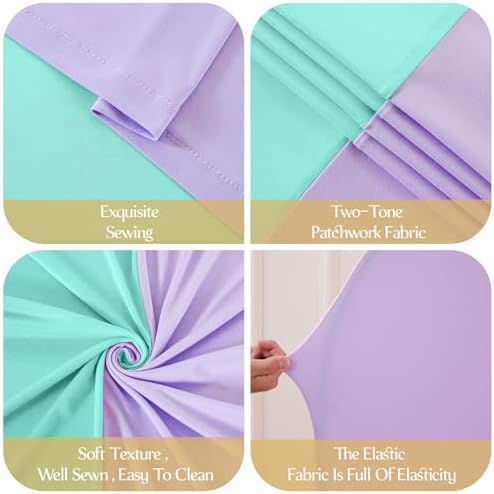 Purple and Blue Arch Cover 2 Set-7.2FT and 6FT Arch Backdrop Cover Spandex Fitted Mermaid Arch Stand Covers for, alternate