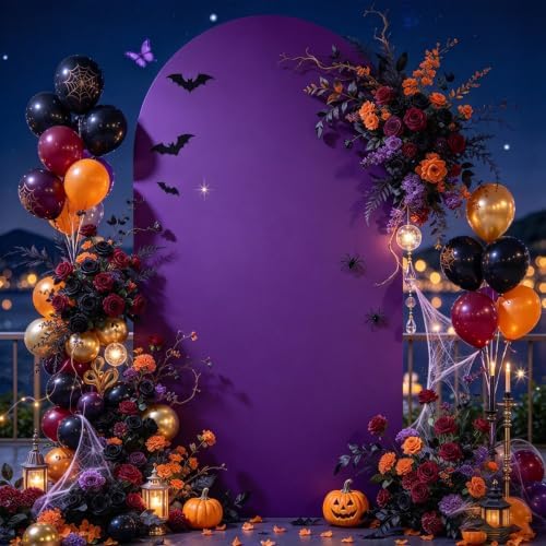 Purple Arch Cover 6FT Spandex Fitted Wedding Arch Stand Covers Round Top Chiara Arch Covers Stretchy Backdrop