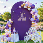 Purple Arch Cover 6FT Spandex Fitted Wedding Arch Stand Covers Round Top Chiara Arch Covers Stretchy Backdrop, alternate view
