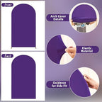 Purple Arch Cover 6FT Spandex Fitted Wedding Arch Stand Covers Round Top Chiara Arch Covers Stretchy Backdrop, alternate view