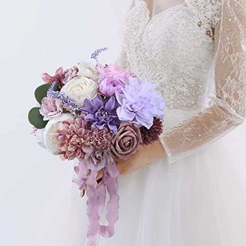 Purple Artificial Flowers Combo Box Set for Wedding Bouquets Home Decor in Purple, alternate view 4