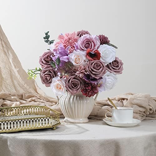 Purple Artificial Flowers Combo Box Set for Wedding Bouquets Home Decor in Purple, alternate view 5