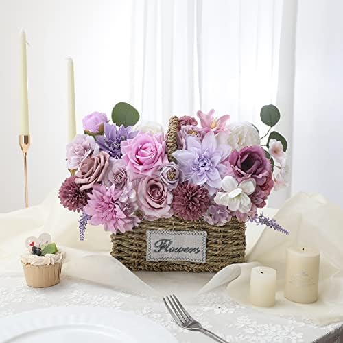Purple Artificial Flowers Combo Box Set for Wedding Bouquets Home Decor in Purple, alternate view 6