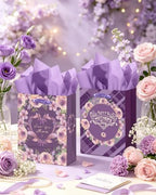 Purple Assorted Mother's Day Paper Bags with Tissue Paper 6PCS Cardboard Gift Bags for Women Mom Grandma Party, alternate