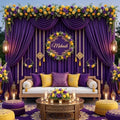 Purple Backdrop Curtain -10x10FT Drapes for Backdrop Wrinkle-Free Soft Polyester Back Drop Wedding Decorations