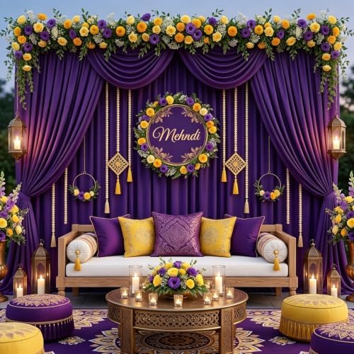 Purple Backdrop Curtain -10x10FT Drapes for Backdrop Wrinkle-Free Soft Polyester Back Drop Wedding Decorations