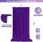 Purple Backdrop Curtain -10x10FT Drapes for Backdrop Wrinkle-Free Soft Polyester Back Drop Wedding Decorations, alternate