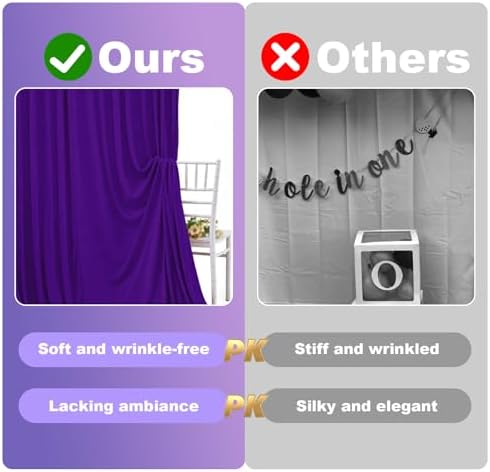 Purple Backdrop Curtain -10x10FT Drapes for Backdrop Wrinkle-Free Soft Polyester Back Drop Wedding Decorations, alternate