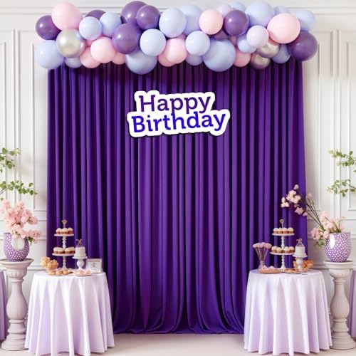 Purple Backdrop Curtain -10x10FT Drapes for Backdrop Wrinkle-Free Soft Polyester Back Drop Wedding Decorations, alternate