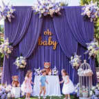 Purple Backdrop Curtain for Parties Purple Photo Backdrop 10x10ft in W5' x H10'(2 panels) in Purple, alternate view 3