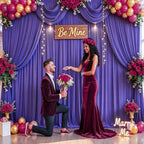 Purple Backdrop Curtain for Parties Purple Photo Backdrop 10x10ft in W5' x H10'(2 panels) in Purple, alternate view 7