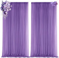 Purple Backdrop Curtains for Parties, Chiffon Photo Backdrop Drapes 2 Panels 5x8ft Sheer Outdoor Curtain for