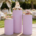 Purple Cylinder Cover Set of 3 Lavender Pedestal Covers in Lavender