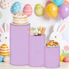 Purple Cylinder Cover Set of 3 Lavender Pedestal Covers in Lavender, alternate view 4