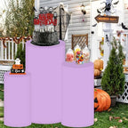 Purple Cylinder Cover Set of 3 Lavender Pedestal Covers in Lavender, alternate view 5