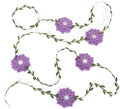 Purple Felt Daisy Wreath -Flower Leaf Vine Banner