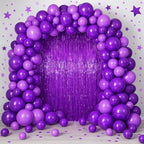 Purple Foil Fringe Backdrop Curtains, 3.3x6.6ft, 9pcs in 3.3x6.6ft, alternate view 7