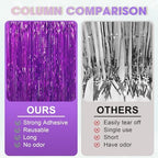 Purple Foil Fringe Backdrop Curtains, 3.3x8.2ft, 3 Pack in 3.3x8.2ft, alternate view 5