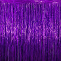 Purple Fringe Backdrop, 4 Pack 3.3 x 6.6 ft Foil Curtains in 3.3 x 6.6 ft