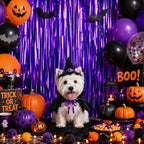 Purple Fringe Backdrop, 8 Pack 3.3 x 6.6 ft Foil Curtains in 3.3 x 6.6 ft, alternate view 6