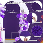 Purple Halloween Arch Backdrop Cover 6.6FT Spandex Fitted Arch Covers in 3.3ftx6.6ft in Purple, alternate view 2