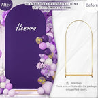 Purple Halloween Arch Backdrop Cover 6.6FT Spandex Fitted Arch Covers in 3.3ftx6.6ft in Purple, alternate view 4