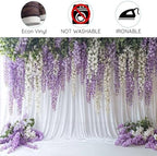 Purple Lavender Wedding Backdrop Background for Photography, Flower Butterfly Bridal Shower Mother's Day Party, alternate