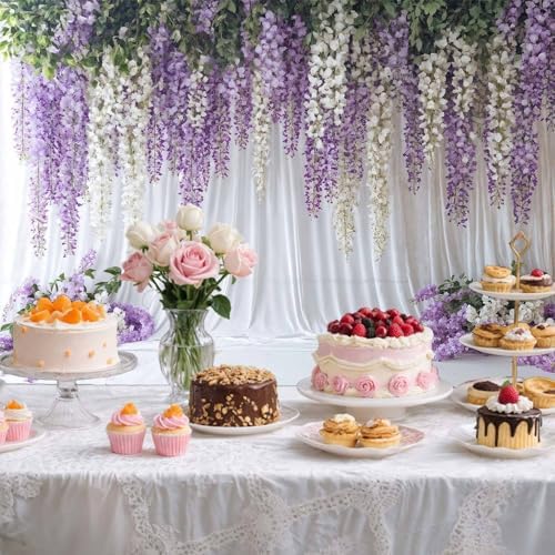 Purple Lavender Wedding Backdrop Background for Photography, Flower Butterfly Bridal Shower Mother's Day Party, alternate