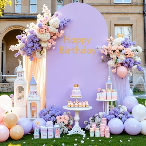 Purple Pink Arch Backdrop Cover 7.2FT Party Wedding Arch Covers Stretchy Backdrop Decorations Baby Shower Bridal, alternate