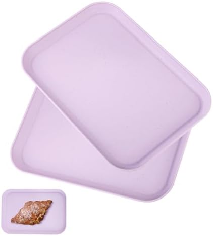 Purple Plastic Serving Platters and Trays, Serving Dishes for Entertaining, Rectangular Platters for Serving