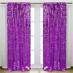 Purple Sequin Backdrop,18MM Large Sequin 4x10 ft, 2 Panel in 4 ft W x 10 ft L (2 Panels) in Purple