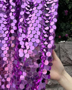 Purple Sequin Backdrop,18MM Large Sequin 4x10 ft, 2 Panel in 4 ft W x 10 ft L (2 Panels) in Purple, alternate view 3