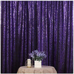 Purple Sequin Backdrop, 6Ft x 8Ft Glitter Photography Background Curtains for Halloween Party Wedding Birthday