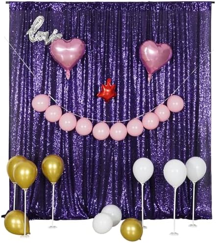 Purple Sequin Backdrop,8FT x 10FT Sequin Photography Backdrop Curtain for Halloween Party Birthday Decoration in, alternate
