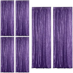 Purple Sequin Backdrop Curtain 6 Panels 2FTx8FT Glitter Purple Background Drapes Sparkle Photography Backdrop