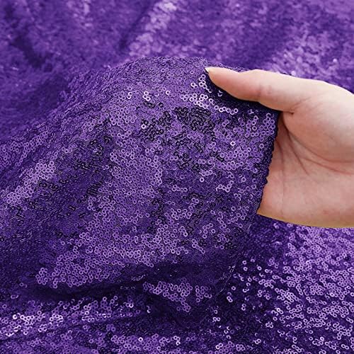 Purple Sequin Backdrop Curtain 6 Panels 2FTx8FT Glitter Purple Background Drapes Sparkle Photography Backdrop, alternate view