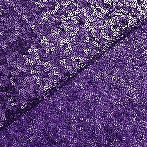 Purple Sequin Backdrop Curtain 6 Panels 2FTx8FT Glitter Purple Background Drapes Sparkle Photography Backdrop, alternate view